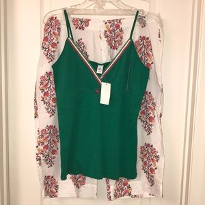 New OLD NAVY cami tank & cropped capri L pajama set NWT